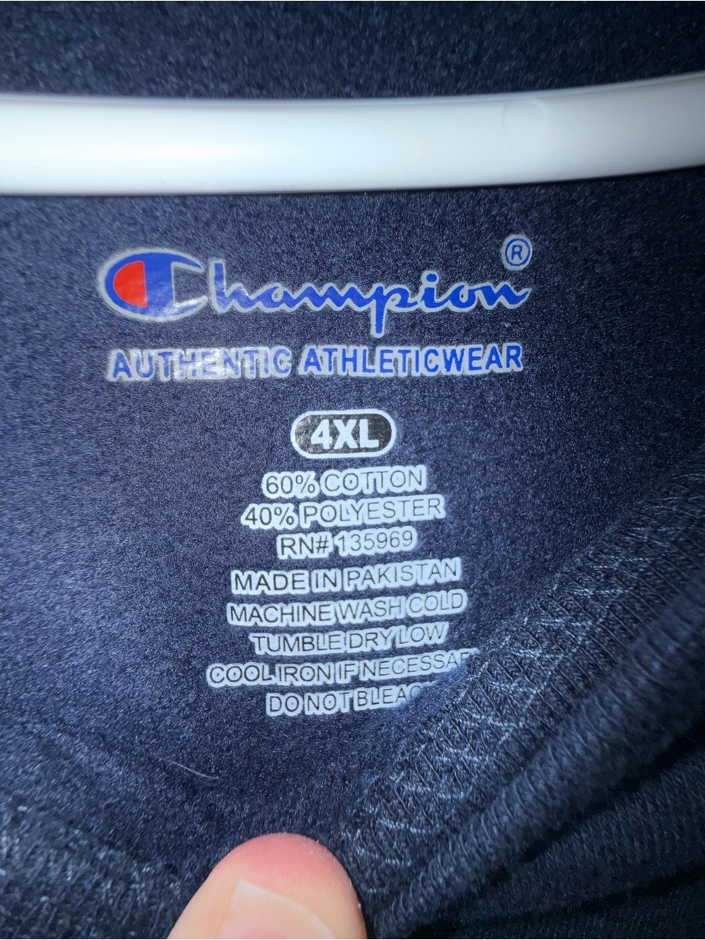 Champion Black Authentic Athleticwear Crewneck Tee with Blue Logo